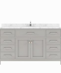 Tủ Lavabo JASPER-60S xám mặt đá thạch anh cao cấp 60 inch