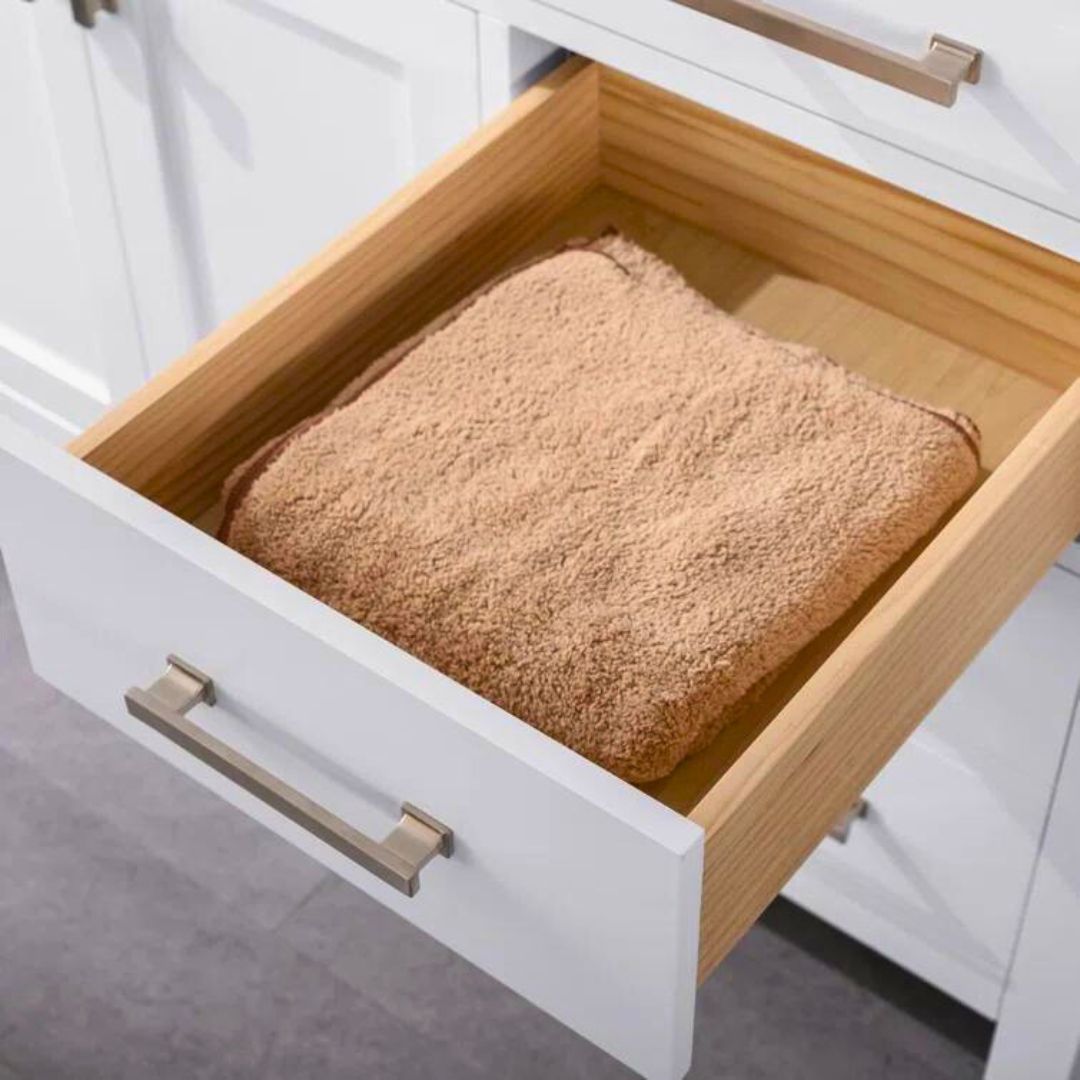 Tủ Lavabo JASPER-60D Trắng mặt đá thạch anh cao cấp 60 inch - Ảnh 2