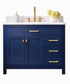 Tủ Chậu Lavabo JASPER- 42NB xanh mặt đá thạch anh cao cấp 42 inch