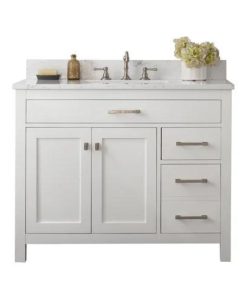 Tủ Lavabo JAPEN- 42W trắng mặt đá thạch anh cao cấp 42 inch