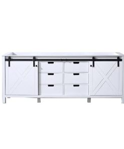 Tủ Bếp LM84DA Trắng mặt đá thạch anh, bồn Inox 84 inch