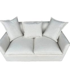 Ghế sofa 2 chỗ trắng vải chống cháy cao cấp