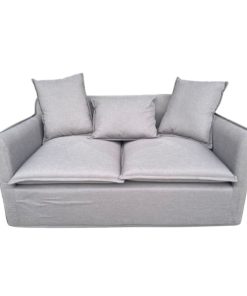 Ghế sofa 2 chỗ xám vải chống cháy cao cấp