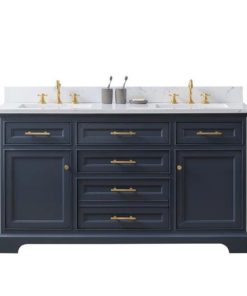 Tủ Lavabo VBM- 54 Xanh mặt đá thạch anh cao cấp 54 inch