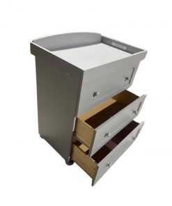 Tủ 3 hộc chân tròn xám 075