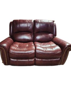 Ghế sofa 2 chỗ, da bò thật, chỉnh cơ, màu đỏ