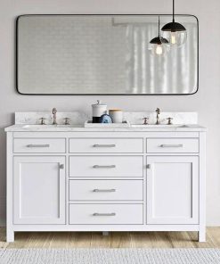 Alternative view of Tủ Lavabo JASPER- 54 Trắng bàn đá thạch anh cao cấp 54 inch