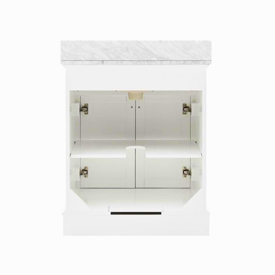 Tủ Chậu Lavavo 24 Inch trắng mặt đá thạch anh cao cấp - Ảnh 3