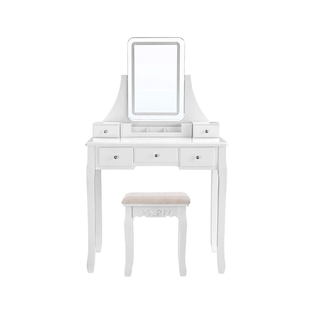 Bàn Trang Điểm Gương Cảm Ứng 3 Màu Cao Cấp Màu Trắng