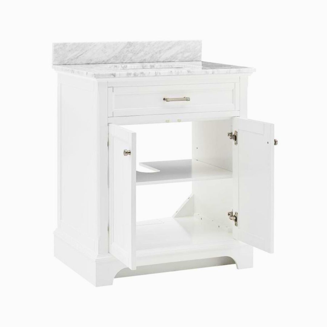 Tủ Chậu Lavavo 24 Inch trắng mặt đá thạch anh cao cấp - Ảnh 4