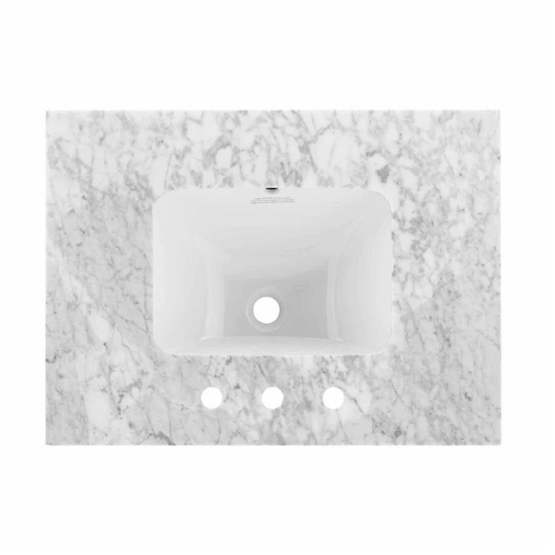 Tủ bồn rửa V7311-30 màu trắng mặt đá thạch anh cao cấp, 30 inch - Ảnh 7