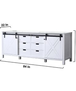 Alternative view of Tủ Bếp LM84DA Trắng mặt đá thạch anh, bồn Inox 84 inch