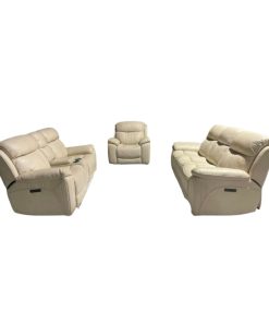 Bộ SOFA 1110 nhập khẩu da bò thật, chỉnh điện, màu da