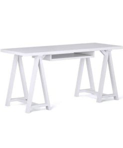 Alternative view of Bàn Làm Việc Gỗ Thông Nhập Khẩu Cao Cấp Màu Trắng