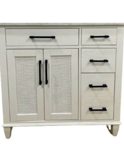 Tủ Chậu Lavabo 314-36 trắng, mặt đá thạch anh cao cấp, 36 inch