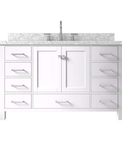 Tủ Lavabo V7199-42 trắng mặt đá thạch anh cao cấp 42 inch
