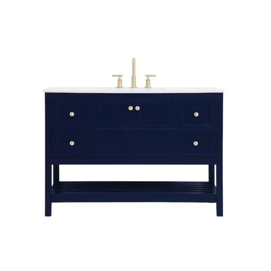 Tủ Lavabo V7303-48 xám mặt đá thạch anh cao cấp 48 inch