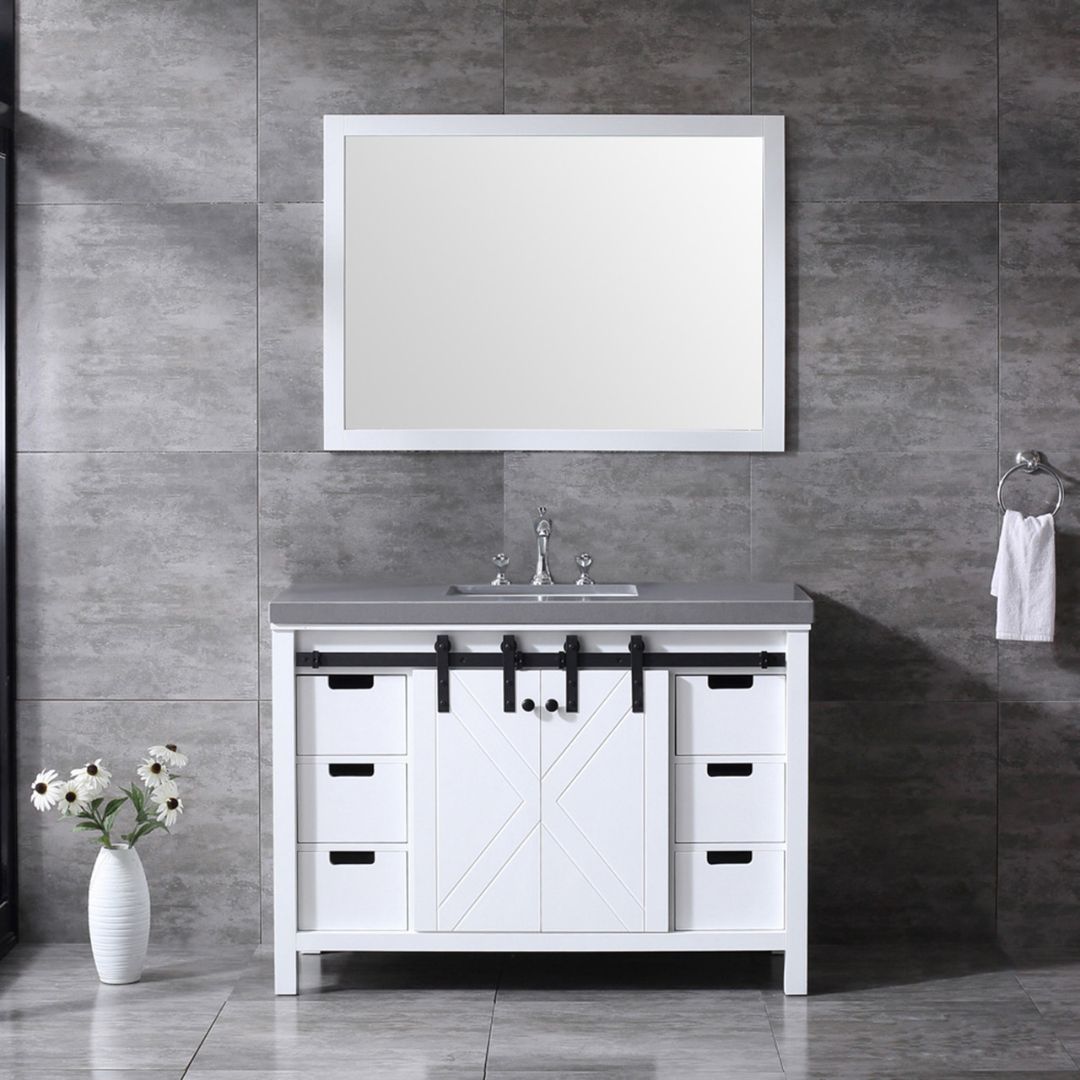 Tủ Lavabo LM48SA trắng mặt đá thạch anh cao cấp 48 inch - Ảnh 11