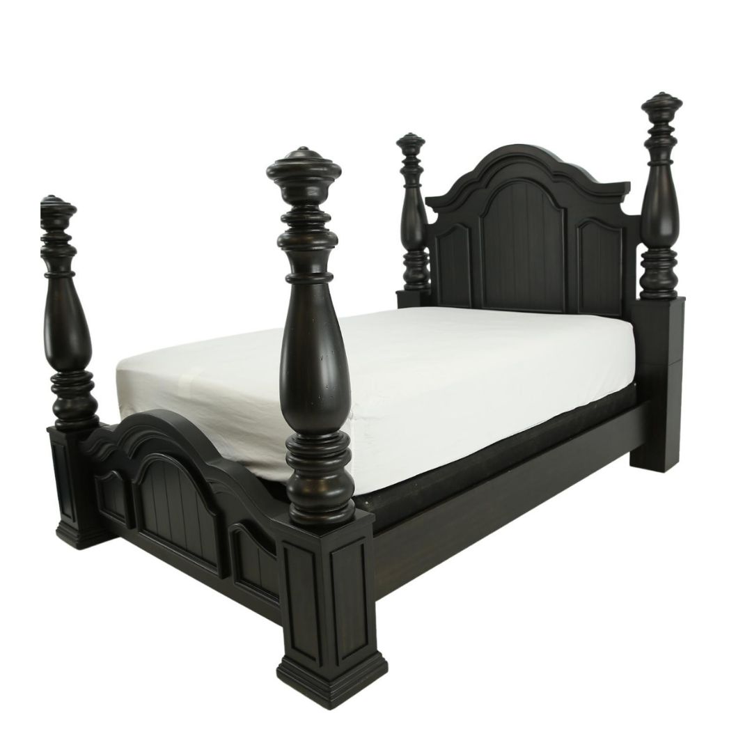 Sét giường 686 gỗ cao su, màu nâu đen cao cấp - Ảnh 6