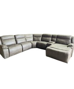Alternative view of Ghế sofa góc chữ L 1036 da lộn mịn, chỉnh điện, 3 ghế, màu nâu