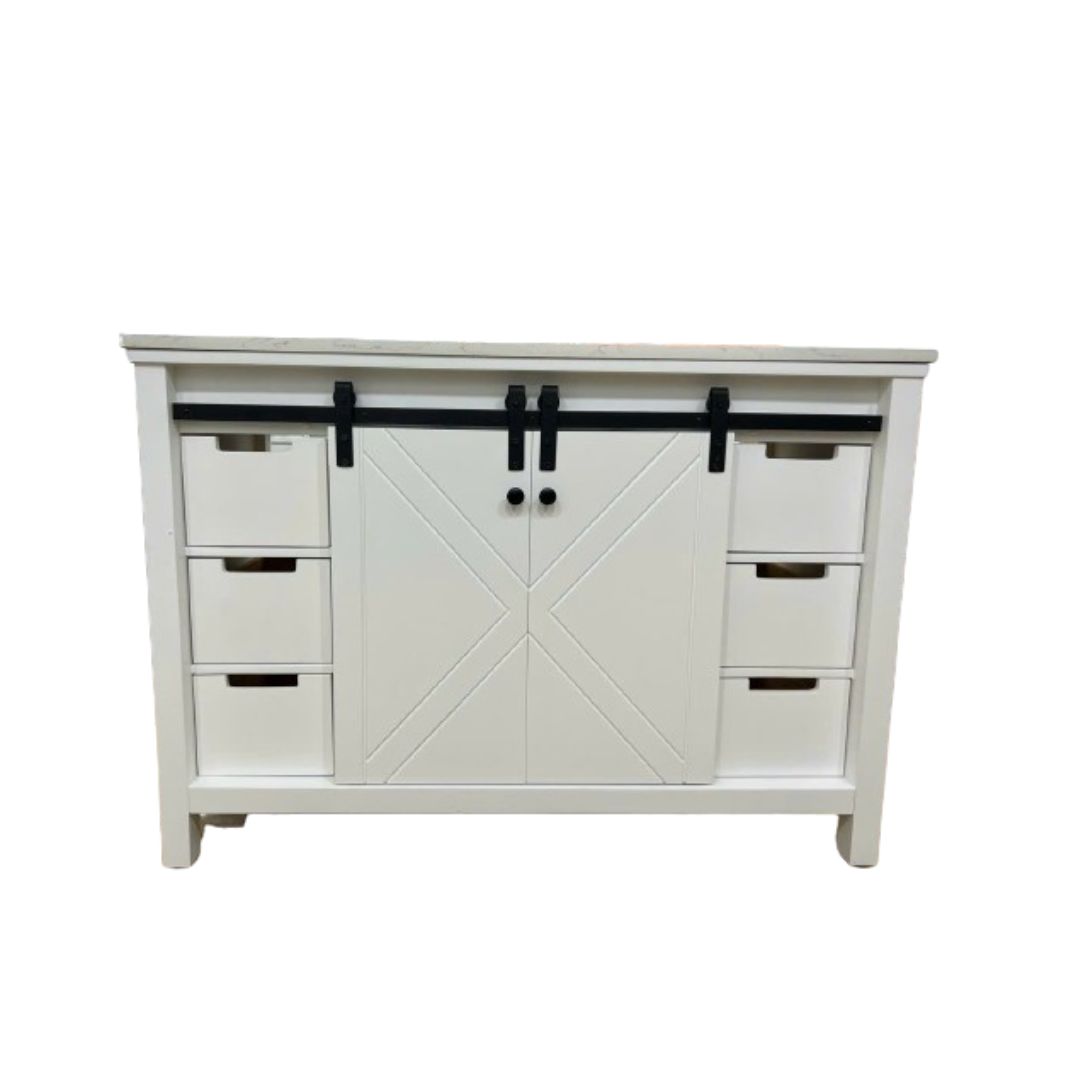 Tủ Lavabo LM48SA trắng mặt đá thạch anh cao cấp 48 inch - Ảnh 2