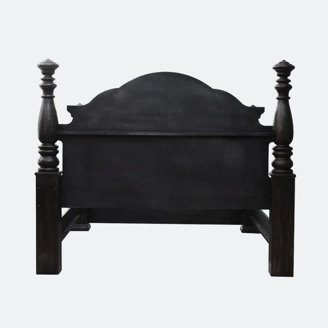 Sét giường 686 gỗ cao su, màu nâu đen cao cấp - Ảnh 3