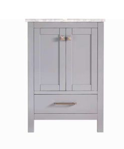 Tủ Chậu Lavabo V7199-24 mặt đá thạch anh cao cấp, màu xám, 24 inch