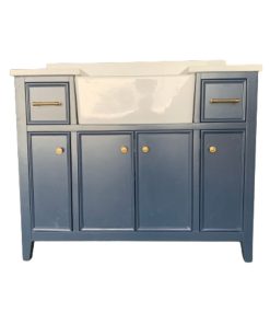 Tủ Lavabo CASEY-48 xanh mặt đá thạch anh cao cấp 48 inch