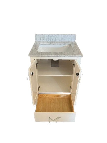 Tủ Chậu Lavabo V7199-24 mặt đá thạch anh cao cấp, màu trắng, 24 inch - Ảnh 6