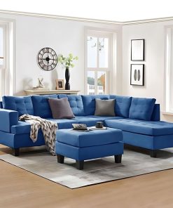 Bộ Sofa chữ L vải nhung mịn