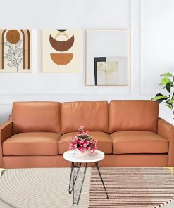 Ghế sofa băng da lộn, 3 chỗ, màu cam