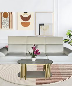 Ghế sofa băng 3 chỗ, da Pu, màu trắng