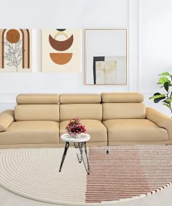 Ghế sofa băng 3 chỗ, da Pu, màu be
