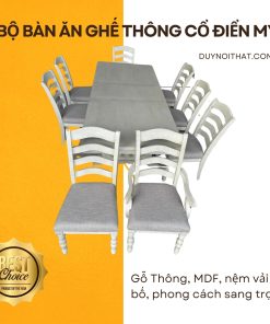 BỘ BÀN ĂN GỖ THÔNG XUẤT KHẨU 6 - 10 GHẾ - GIÁ LIÊN HỆ