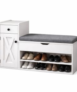 Tủ Giày Kèm Ghế Ngồi Thông Minh 90cm Hiện Đại Tiện Lợi