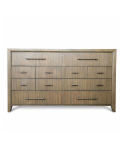 Tủ Trang Trí Gỗ Cao Su Màu Walnut – 8 Ngăn Kéo Sang Trọng