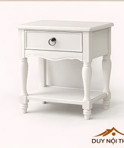 Alternative view of Tủ Tab Đầu Giường Màu Trắng Gỗ Cao Su Xuất Khẩu Sang Trọng