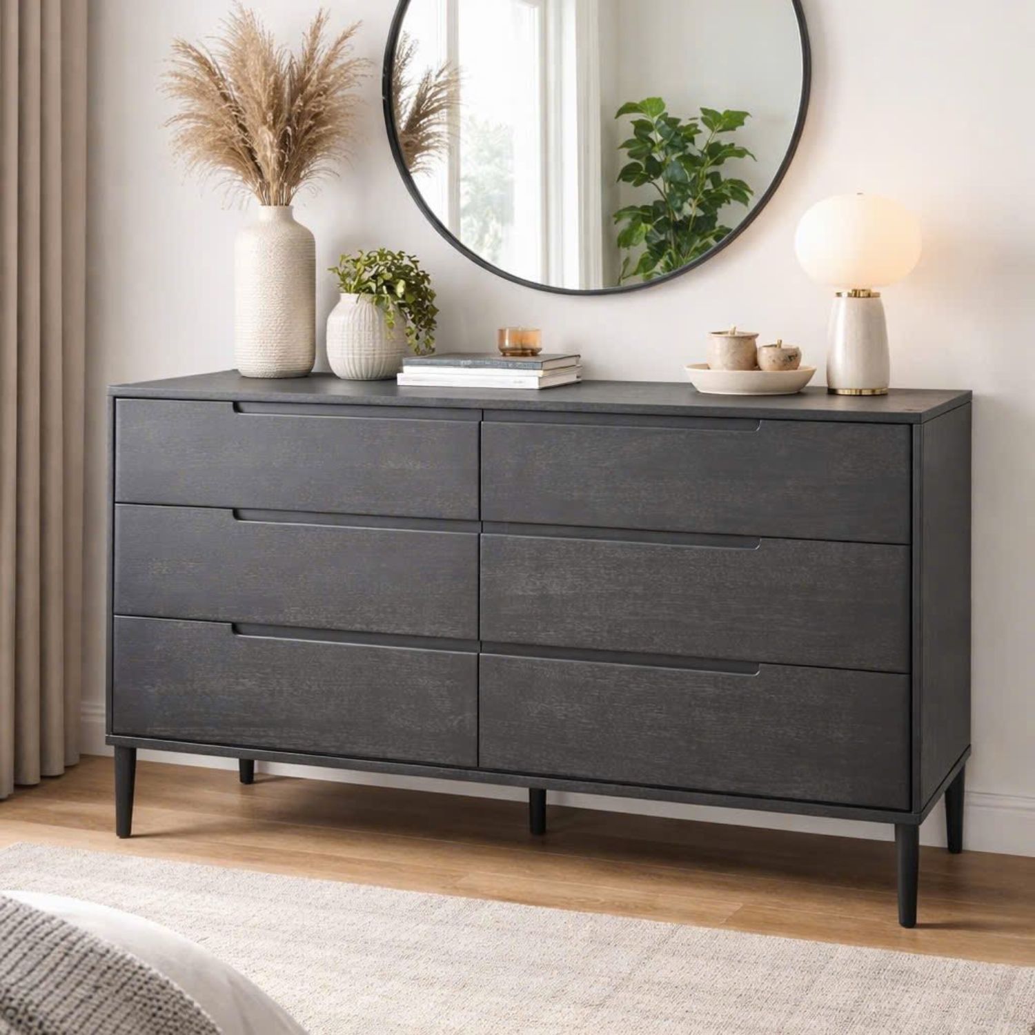 Combo Phòng Ngủ Hiện Đại - Giường Queen Size & Tủ 6 Hộc Kéo Màu Đen Sang Trọng - Ảnh 10