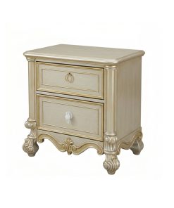 Alternative view of Tủ Đầu Giường Tân Cổ Điển Kích Thước Lớn – Gỗ Cao Su & Veneer Xuất Khẩu (Màu Bạc)