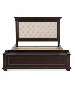 Giường Queen Size Tân Cổ Điển Cao Cấp – Tích Hợp Ghế Ngồi & Hộc Chứa Đồ Thông Minh