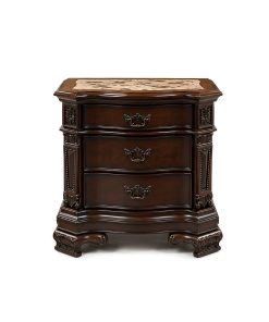 Tủ Đầu Giường Đại Cỡ Mặt Đá Thượng Hạng (Nightstand) – Gỗ Cao Su & Veneer Xuất Khẩu