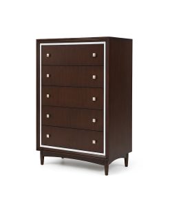 Alternative view of Tủ Ngăn Kéo Tân Cổ Điển Cao Cấp (Chest of Drawers) – 5 Hộc Kéo Gỗ Cao Su & Veneer Xuất Khẩu