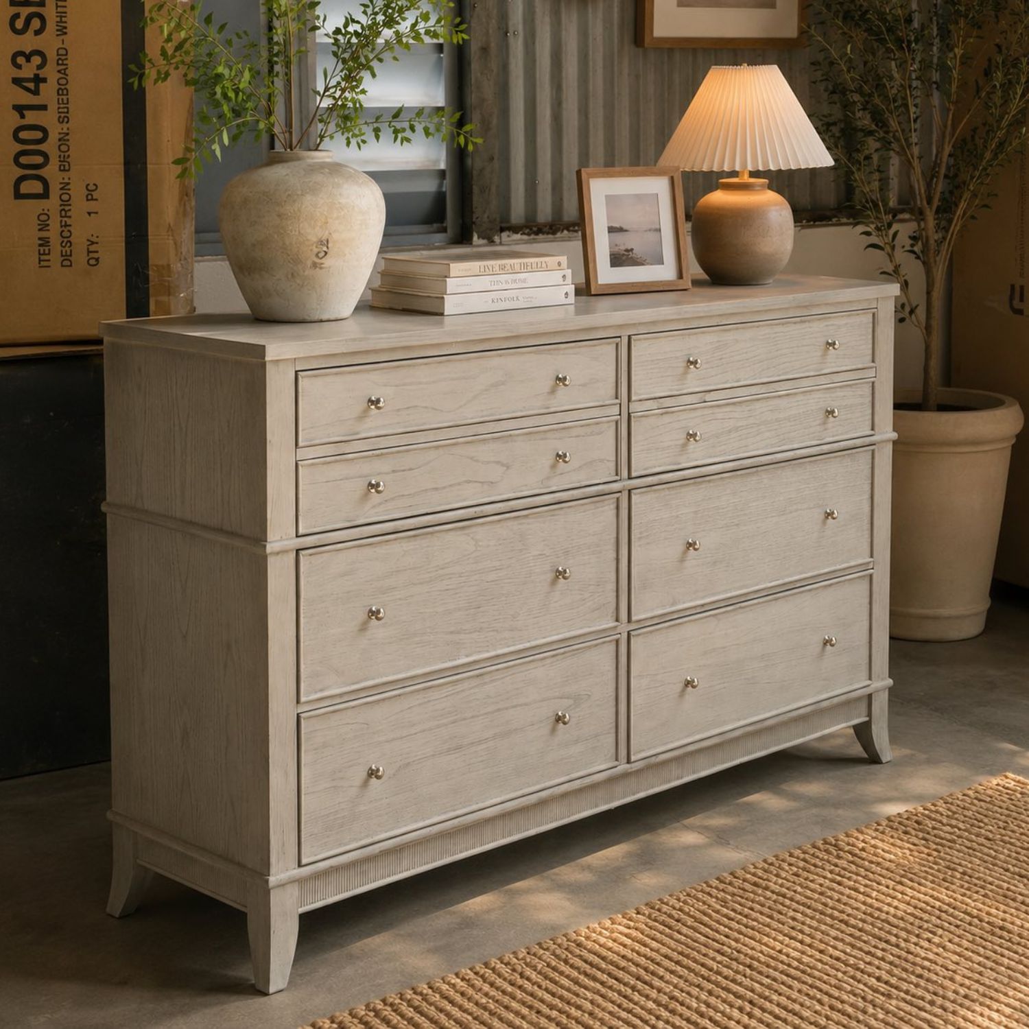 Tủ Trang Trí 6 Hộc Kéo Cao Cấp (Dresser) – Gỗ Cao Su & Veneer Xuất Khẩu - Ảnh 4