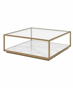 Bàn Sofa – Bàn Trà Mặt Đá Vân Mây & Kính Cường Lực (Hàng Xuất Khẩu)