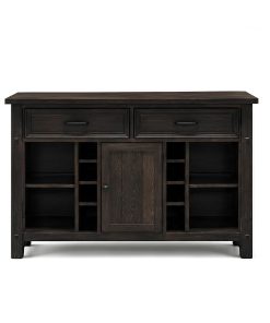 Tủ Rượu Trang Trí Tân Cổ Điển Có Đèn (Buffet/Wine Cabinet) – Gỗ Cao Su & Veneer Xuất Khẩu