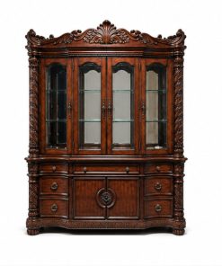 Tủ Kính Rượu Trang Trí Tân Cổ Điển Xuất Khẩu Gỗ Cao Su & Veneer