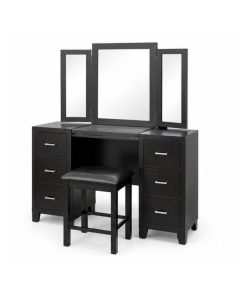 Alternative view of Bộ Bàn Trang Điểm 3 Gương Đèn LED Gỗ Cao Su Xuất Khẩu Cao Cấp