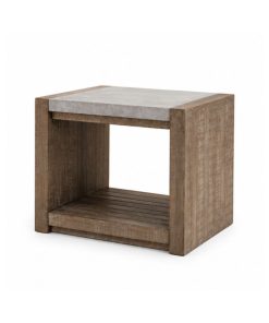 Alternative view of Bàn Góc Sofa / Bàn Trà Nhỏ Phong Cách Mộc Mạc (Rustic) Mặt Giả Đá Khung Gỗ Thông – Hàng Xuất Khẩu Cao Cấp