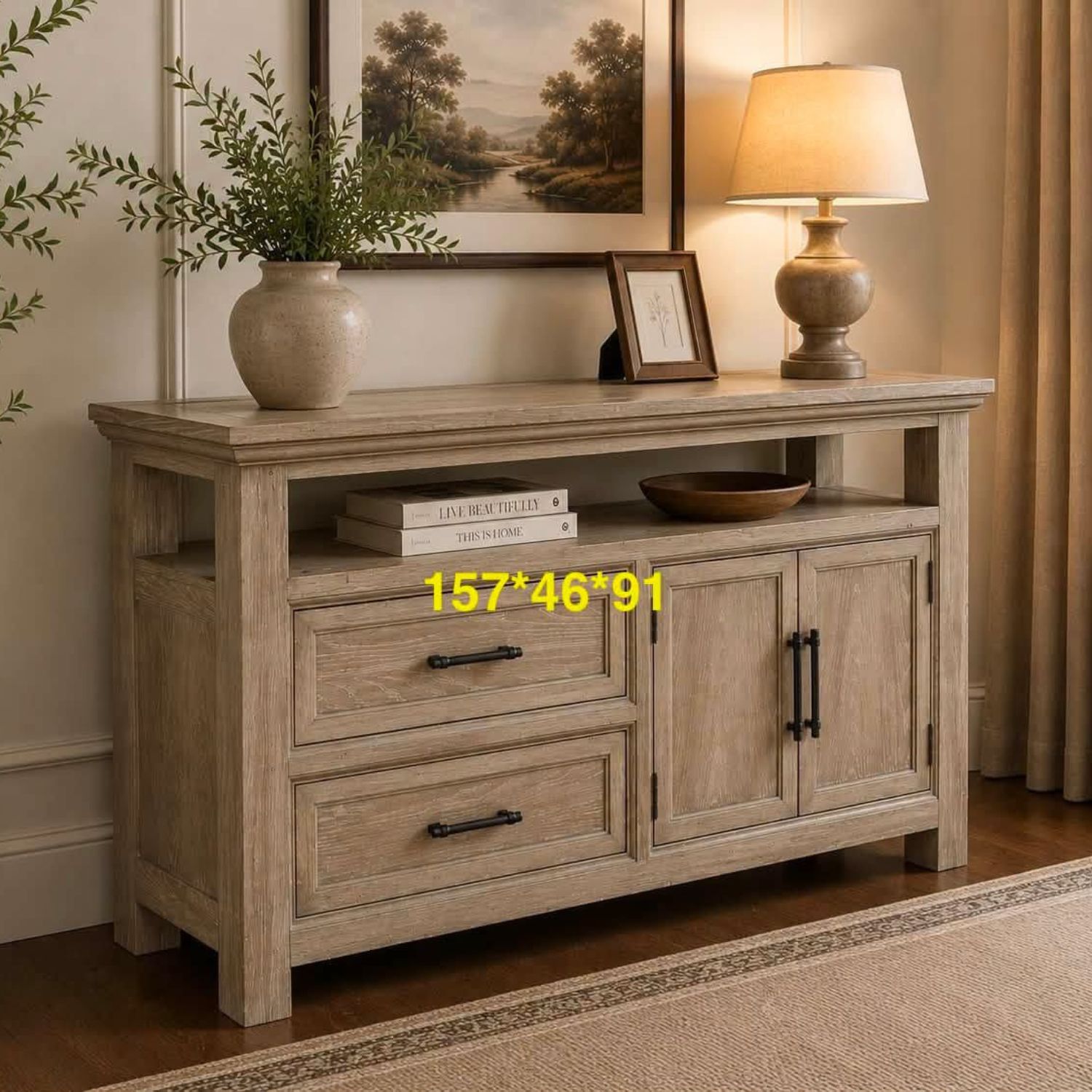 Tủ Console Trang Trí Kiêm Kệ Tivi Gỗ Cao Su Mặt Kính – Sự Kết Hợp Hoàn Hảo Giữa Thẩm Mỹ Hiện Đại Và Độ Bền Vượt Thời Gian - Ảnh 10