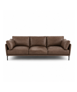 Sofa Băng Dài 3 Chỗ Full Da Bò Thật Cao Cấp Chân Sắt Sơn Tĩnh Điện